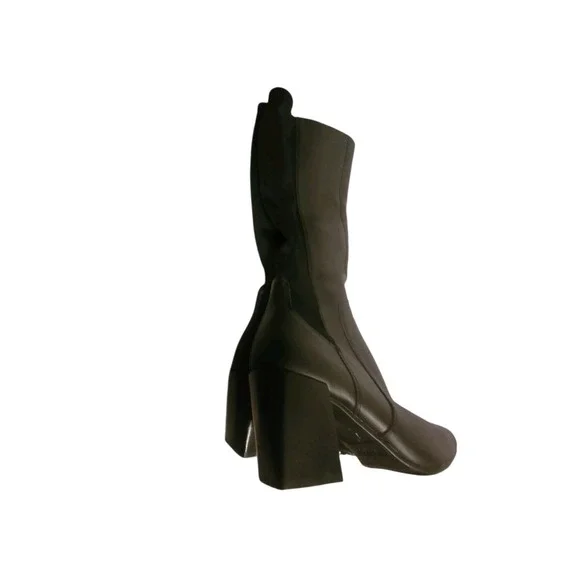 NEW SIZE 6.5 NO BOX Blondo Silvanna Tall Boots Black Leather Block Heel Stretch - Picture 5 of 8